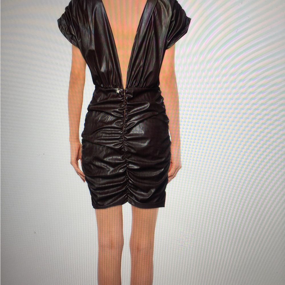 Souvenir coated fabric fitted dress.